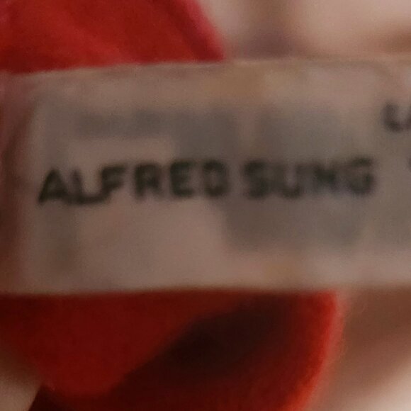 Rare Vintage Alfred Sung Wool Gloves - 2-tone Red Very Collectible - Picture 6 of 7